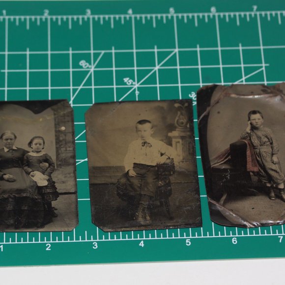 Antique Victorian 1800s Era Tintype Tin Type Photograph Photos CHILDREN Lot of 6 - Picture 6 of 6